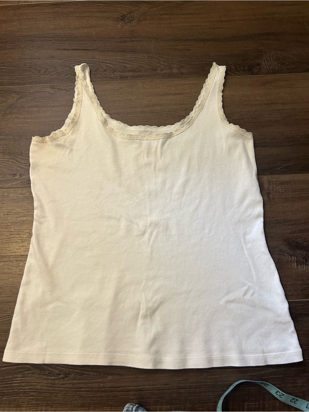 St. John's Bay White Lace-Edge Tank Top